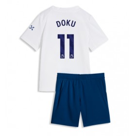 Manchester City Jeremy Doku #11 Tredje Kläder Barn 2026-27 Kortärmad (+ Korta byxor)